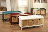 Flavius Transitional Bench with Storage Teal 96761-ACME