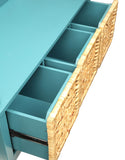 Flavius Transitional Bench with Storage Teal 96761-ACME