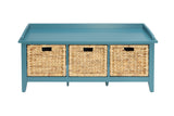 Flavius Transitional Bench with Storage Teal 96761-ACME