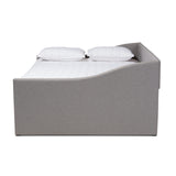 Baxton Studio Haylie Modern and Contemporary Light Grey Fabric Upholstered Full Size Daybed with Roll-Out Trundle Bed