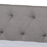 Baxton Studio Haylie Modern and Contemporary Light Grey Fabric Upholstered Full Size Daybed with Roll-Out Trundle Bed