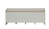 Berci Transitional Bench with Storage Beige Fabric (tbc) • White 96775-ACME