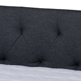 Baxton Studio Haylie Modern and Contemporary Dark Grey Fabric Upholstered Full Size Daybed with Roll-Out Trundle Bed