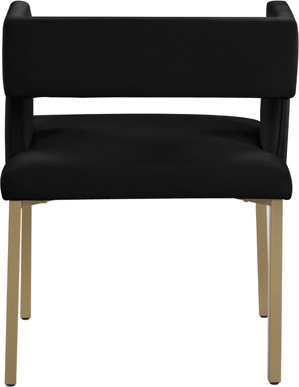 Caleb Velvet / Engineered Wood / Iron / Foam Contemporary Black Velvet Dining Chair - 23" W x 21" D x 30" H