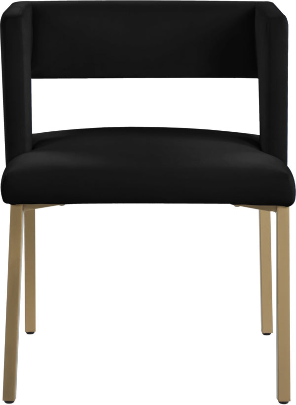 Caleb Velvet / Engineered Wood / Iron / Foam Contemporary Black Velvet Dining Chair - 23" W x 21" D x 30" H