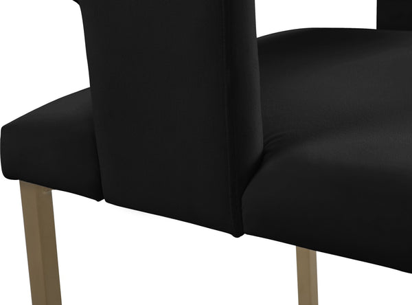 Caleb Velvet / Engineered Wood / Iron / Foam Contemporary Black Velvet Dining Chair - 23" W x 21" D x 30" H