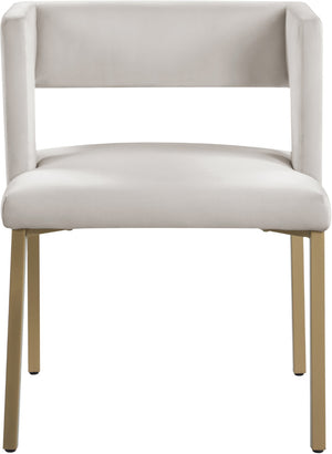 Caleb Velvet / Engineered Wood / Iron / Foam Contemporary Cream Velvet Dining Chair - 23" W x 21" D x 30" H
