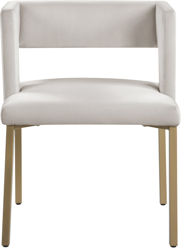 Caleb Velvet / Engineered Wood / Iron / Foam Contemporary Cream Velvet Dining Chair - 23" W x 21" D x 30" H