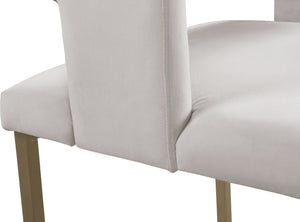Caleb Velvet / Engineered Wood / Iron / Foam Contemporary Cream Velvet Dining Chair - 23" W x 21" D x 30" H
