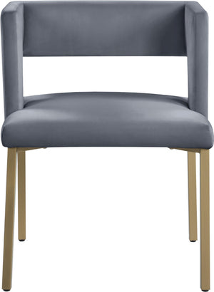 Caleb Velvet / Engineered Wood / Iron / Foam Contemporary Grey Velvet Dining Chair - 23" W x 21" D x 30" H