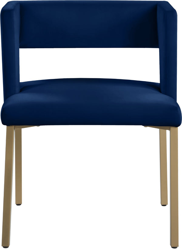 Caleb Velvet / Engineered Wood / Iron / Foam Contemporary Navy Velvet Dining Chair - 23" W x 21" D x 30" H