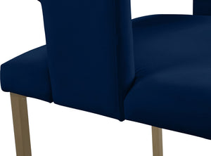 Caleb Velvet / Engineered Wood / Iron / Foam Contemporary Navy Velvet Dining Chair - 23" W x 21" D x 30" H