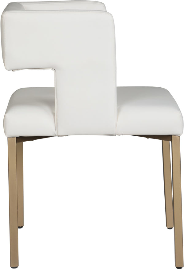 Caleb Faux Leather / Iron / Engineered Wood / Foam Contemporary White Faux Leather Dining Chair - 23" W x 21" D x 30" H
