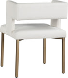 Caleb Faux Leather / Iron / Engineered Wood / Foam Contemporary White Faux Leather Dining Chair - 23" W x 21" D x 30" H