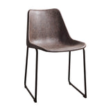 Valgus Side Chair (Set-2) Vintage Mocha (Vintage Mocha) • Black Metal (Frosted Black Powder Coating) 96802-ACME