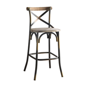 Zaire Industrial/Vintage Bar Chair (1Pc) Antique Oak Wood Seat (cc Walnut China Fir ) • Antique Copper (Antique Copper Metal ) with Antique Hand-Brush (Spray Painting) --> PI doesn't match color code 96805-ACME