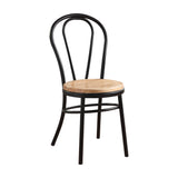 Jakia Industrial Side Chair (Set-2) Wood Rbw (cc tbc) • Black (Frosted Black - Powder Coating) 96815-ACME