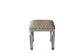 House Marchese Transitional/Vintage Stool Two Tone Beige Fabric(ABE-40) & Pearl Gray Finish 96860-ACME
