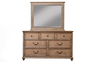 Alpine Furniture Melbourne Mirror, French Truffle 1200-06 French Truffle Plantation Mahogany Solids & Okoume Veneer 47 x 2 x 39