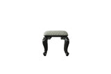 House Delphine Transitional Stool Two Tone Ivory Fabric(CX19141-1) & Charcoal Finish 96885-ACME