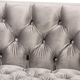 Baxton Studio Zanetta Glam and Luxe Gray Velvet Upholstered Gold Finished 2-Piece Sofa and Lounge Chair Set