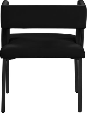 Caleb Velvet / Engineered Wood / Iron Contemporary Black Velvet Dining Chair - 23" W x 21" D x 30" H