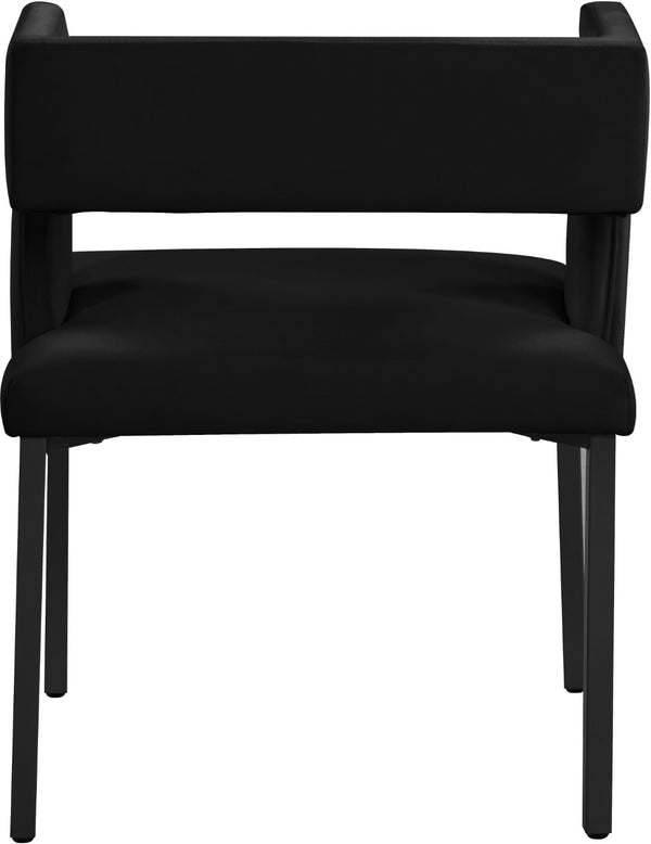Caleb Velvet / Engineered Wood / Iron Contemporary Black Velvet Dining Chair - 23" W x 21" D x 30" H