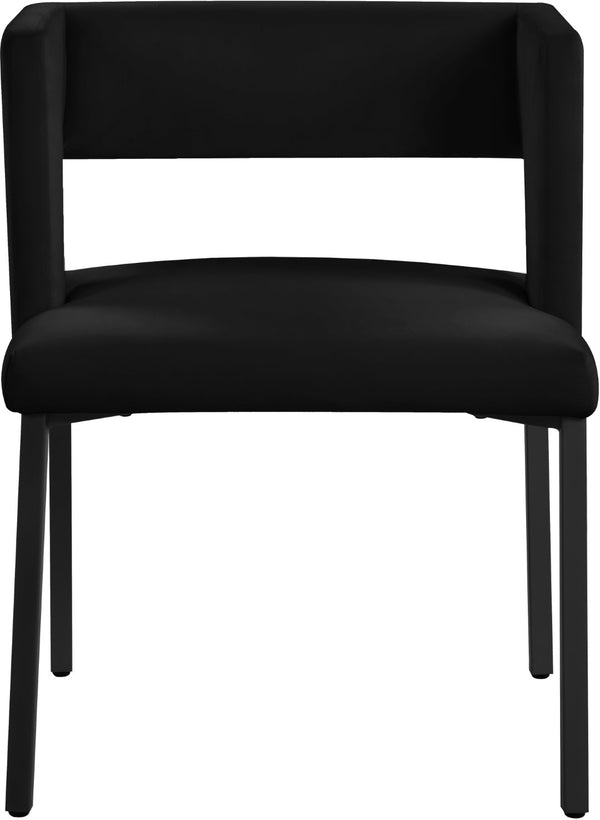 Caleb Velvet / Engineered Wood / Iron Contemporary Black Velvet Dining Chair - 23" W x 21" D x 30" H