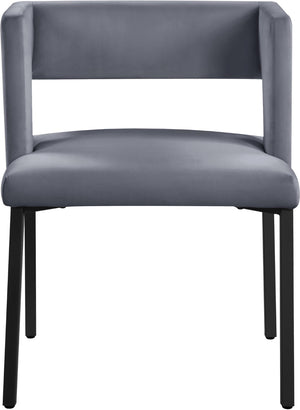 Caleb Velvet / Engineered Wood / Iron Contemporary Grey Velvet Dining Chair - 23" W x 21" D x 30" H
