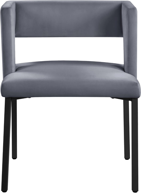 Caleb Velvet / Engineered Wood / Iron Contemporary Grey Velvet Dining Chair - 23" W x 21" D x 30" H