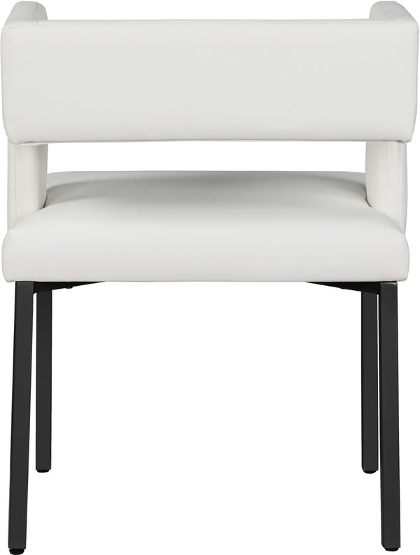 Caleb Faux Leather / Iron / Engineered Wood / Foam Contemporary White Faux Leather Dining Chair - 23" W x 21" D x 30" H