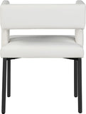Caleb Faux Leather / Iron / Engineered Wood / Foam Contemporary White Faux Leather Dining Chair - 23" W x 21" D x 30" H