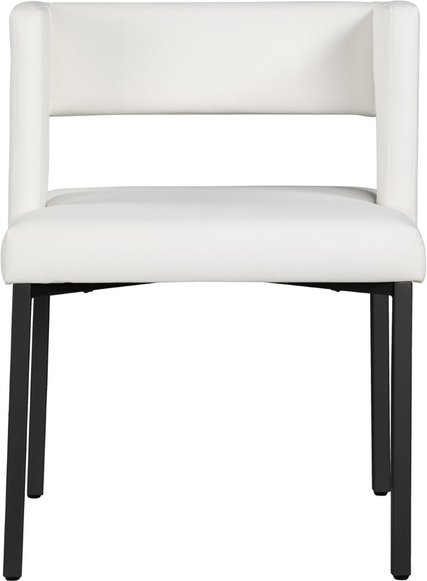 Caleb Faux Leather / Iron / Engineered Wood / Foam Contemporary White Faux Leather Dining Chair - 23" W x 21" D x 30" H