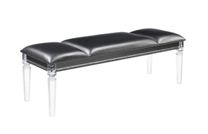 Sadie Glam/Contemporary Bench PU • Clear Acrylic Leg 96947-ACME