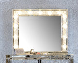 Modern Rectangular Table Mirror with Lighting Silver