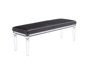 Sawyer Glam/Contemporary Bench PU • Clear Acrylic Leg 96977-ACME