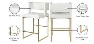 Caleb Faux Leather / Iron / Engineered Wood / Foam Contemporary White Faux Leather Counter Stool - 19.5" W x 20.5" D x 36" H