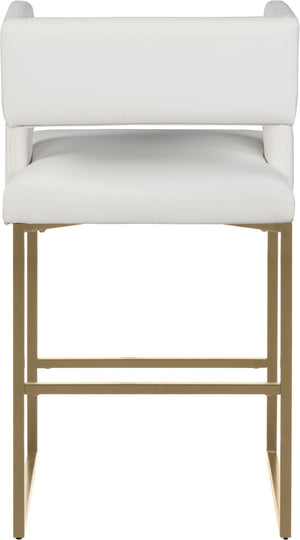 Caleb Faux Leather / Iron / Engineered Wood / Foam Contemporary White Faux Leather Counter Stool - 19.5" W x 20.5" D x 36" H
