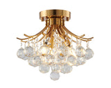 Bethel Stain Brass Semi Flush Mount in Metal & Crystal