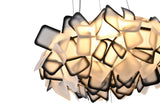 Bethel White & Black LED Chandelier in Metal & Acrylic