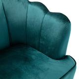 Reitz Modern Glam Velvet Channel Stitch 3 Seater Shell Sofa, Teal and Gold   Noble House