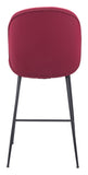 Zuo Modern Miles 100% Polyurethane, Plywood, Steel Modern Commercial Grade Counter Stool Red, Black 100% Polyurethane, Plywood, Steel