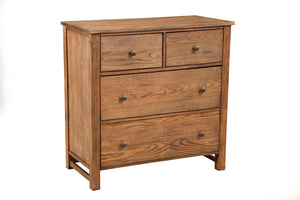 Classic Dresser in Toffee Brown - Antique Inspired 4 Drawer Chest with Felt Lined Storage Solutions