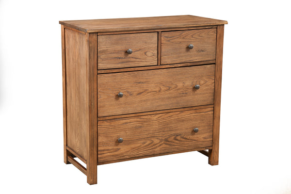 Classic Dresser in Toffee Brown - Antique Inspired 4 Drawer Chest with Felt Lined Storage Solutions