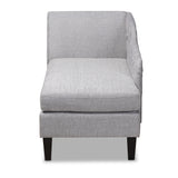 Baxton Studio Florent Modern and Contemporary Grey Fabric Upholstered Black Finished Chaise Lounge