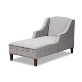 Baxton Studio Leonie Modern and Contemporary Grey Fabric Upholstered Wenge Brown Finished Chaise Lounge