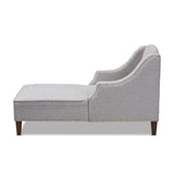 Baxton Studio Leonie Modern and Contemporary Grey Fabric Upholstered Wenge Brown Finished Chaise Lounge