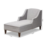 Baxton Studio Leonie Modern and Contemporary Grey Fabric Upholstered Wenge Brown Finished Chaise Lounge