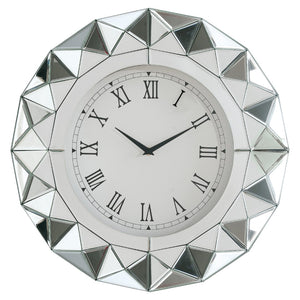 Dominic Glam/Modern Wall Clock Mirrored • 4mm Clear Glass 97046-ACME