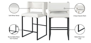 Caleb Faux Leather / Iron / Engineered Wood / Foam Contemporary White Faux Leather Counter Stool - 19.5" W x 20.5" D x 36" H